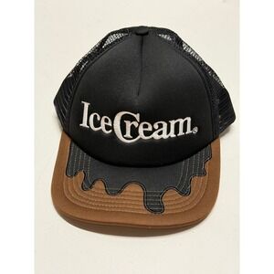 IceCream BBC Mens Dripping Melt Trucker Hat Snapback Black Brown Mesh Cap O/S